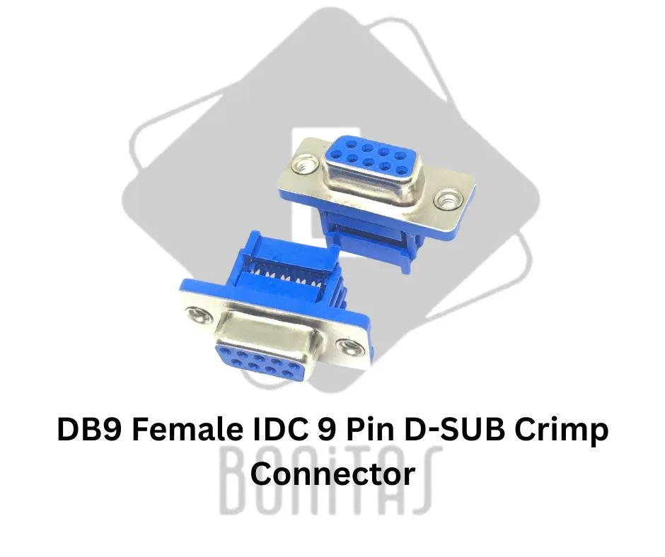 DB9 Female IDC 9 Pin D-SUB Crimp Connector