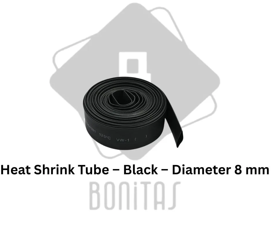 Heat Shrink Tube – Black – Diameter 8 mm