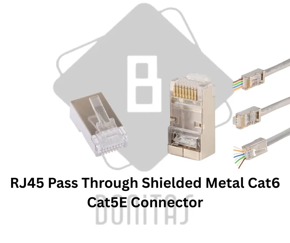 RJ45 Pass Through Shielded Metal Cat6 Cat5E Connector